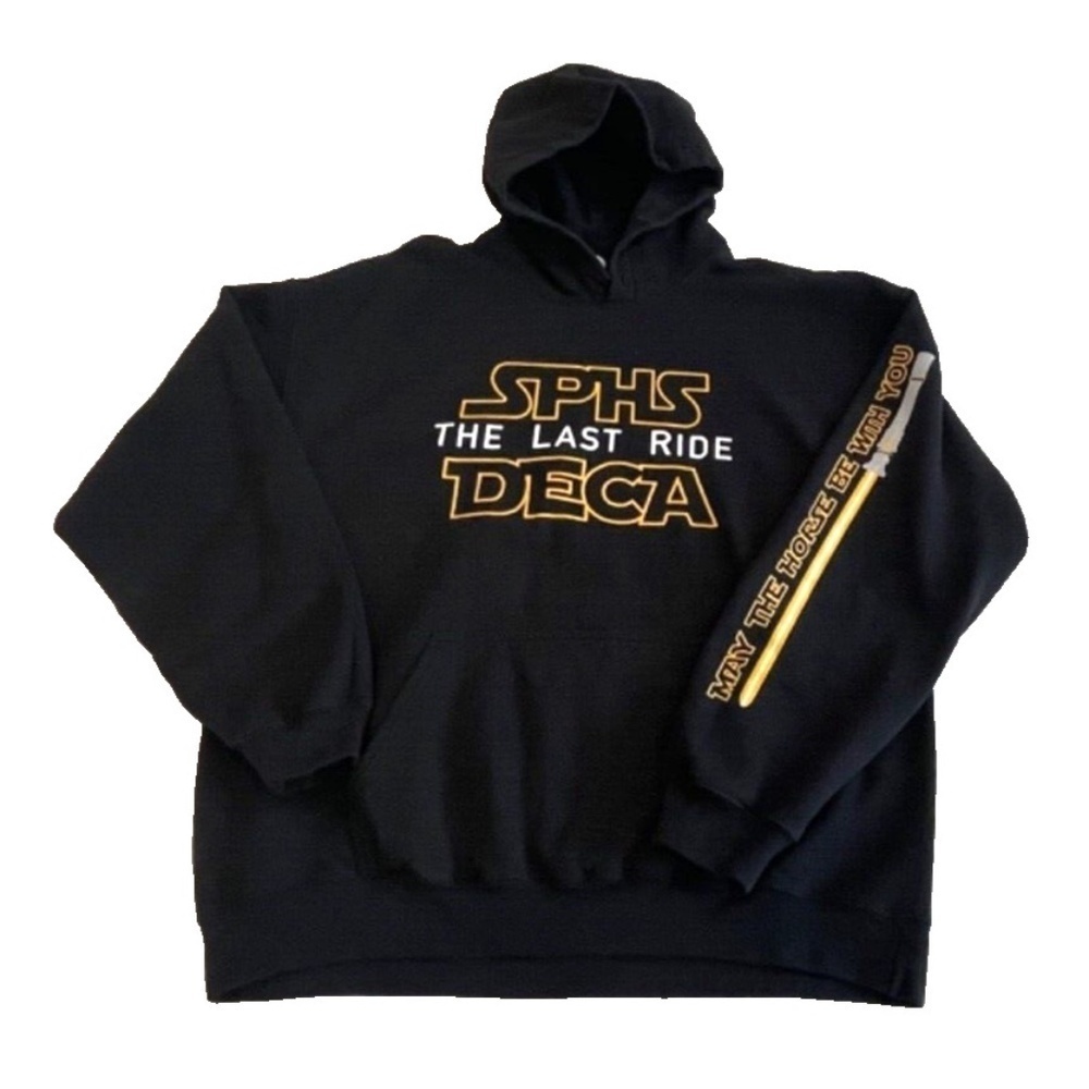 Gildan SPHS DECA "The Last Ride" Men's Black Hoodie Sweatshirt; Size L